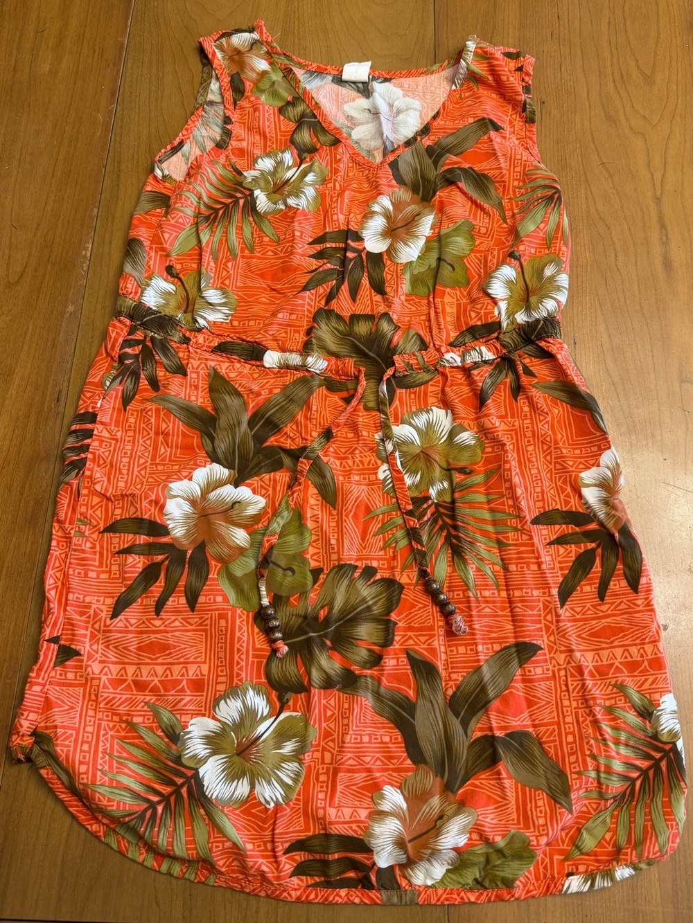 Palmwave Hawaii Sleeveless Tropical Dress | Hawaiian Travel Cruisewear Beach | S